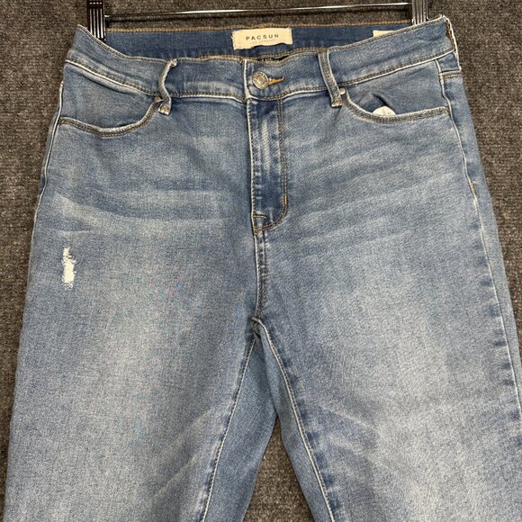 Pacsun Jeans Womens 29 Jegging Light Wash Cotton Stretch Distressed Pockets - Picture 3 of 8